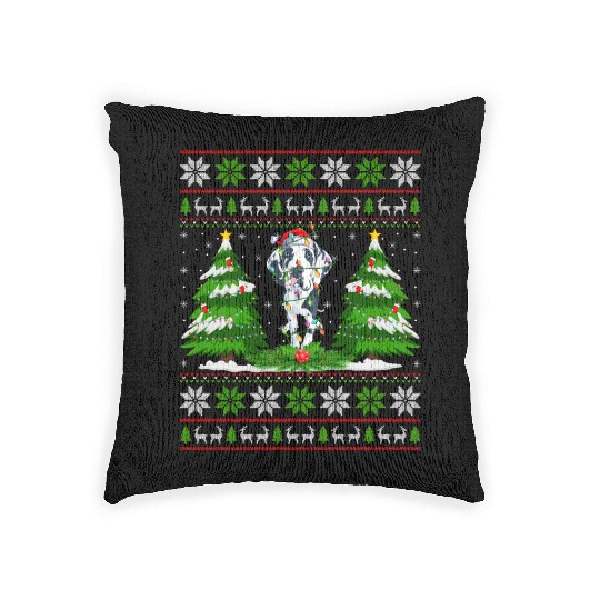 Great Dane Dog Christmas Tree Lights Woven Pillows