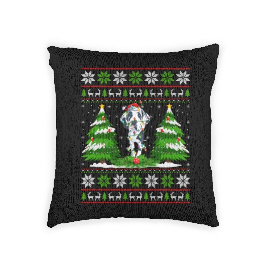 Great Dane Dog Christmas Tree Lights Woven Pillows