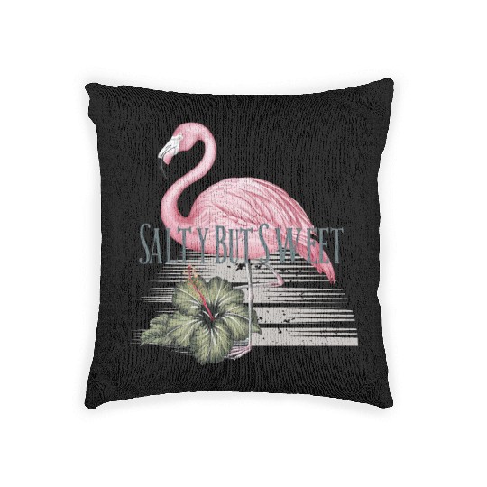 Salty but Sweet - Tropical Flamingo Vibes Woven Pillows