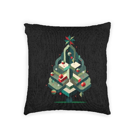 Modern Christmas tree - elegance for the holidays Woven Pillows