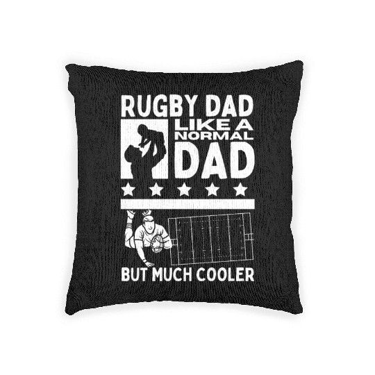 Rugby Dad Father Quote Funny Rugby Player Woven Pillows
