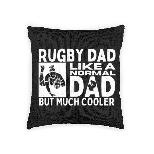 Rugby Dad Father Quote Funny Rugby Player Woven Pillows