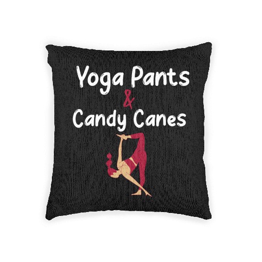 Yoga Pants & Candy Canes Christmas Yoga Woven Pillows