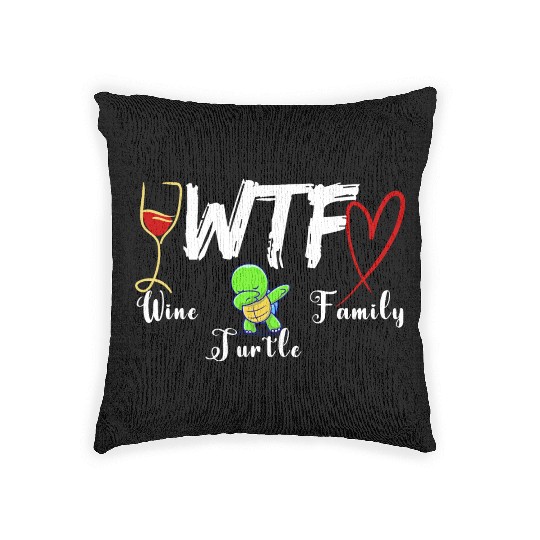 WTF Wine Turtle Family Woven Pillows