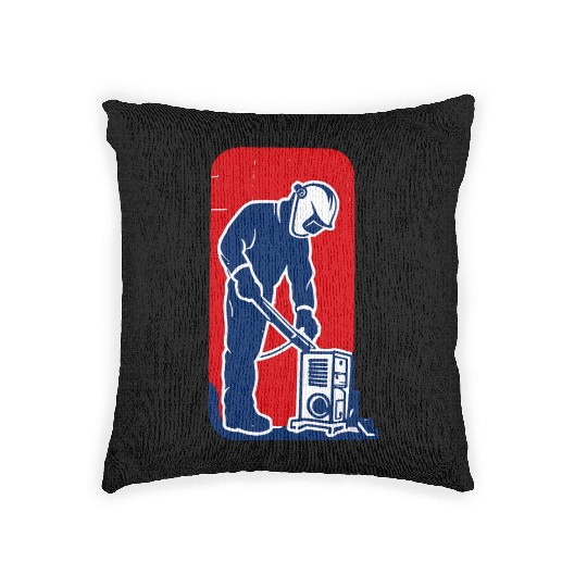 major league welder sticker Funny Welder League Woven Pillows