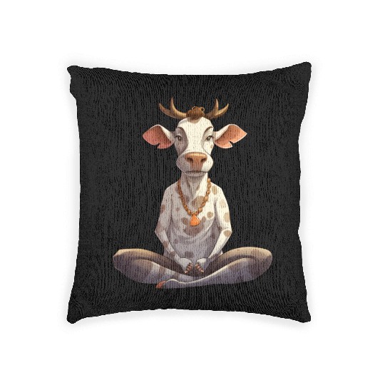 Cow yoga Woven Pillows