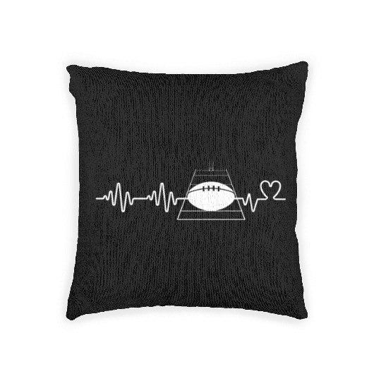 Rugby Player Heartbeat Funny Rugby Woven Pillows