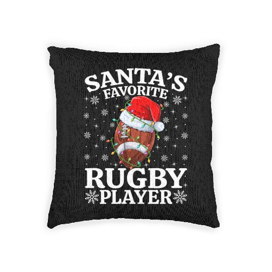 Santa's Favorite Rugby Player Woven Pillows