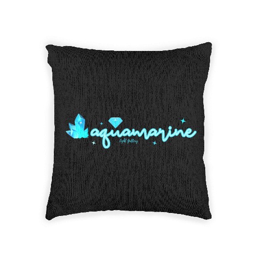 Aquamarine gemstone jewel Woven Pillows