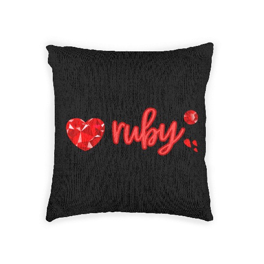 Ruby gemstone jewel Woven Pillows