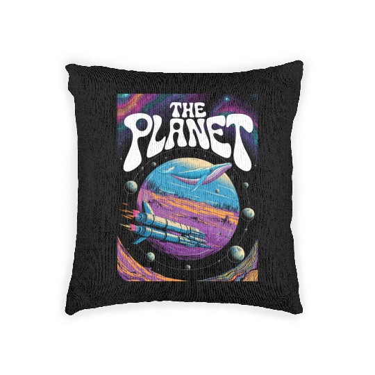 Rainbow Space Whale Adventure Woven Pillows