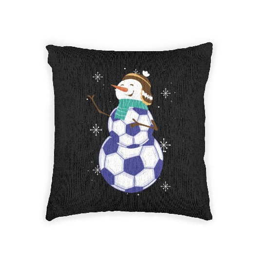 Snowman Soccer Winter Wonderland Fun Woven Pillows