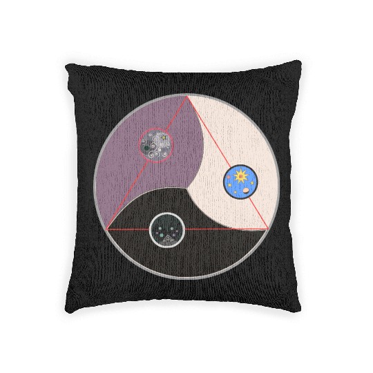 Three worlds Circle Woven Pillows