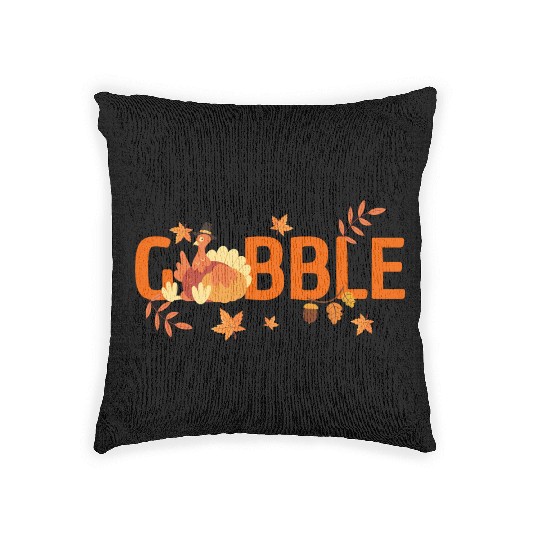 GOBBLE TURKEY PODIATRIST FUNNY THANKSGIVING Woven Pillows