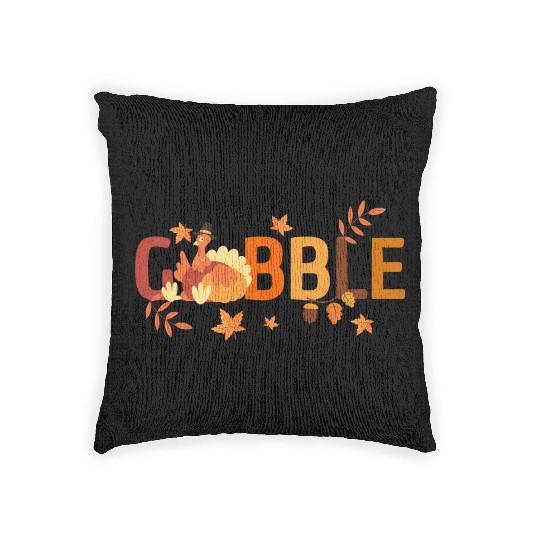 GOBBLE TURKEY PODIATRIST FUNNY THANKSGIVING Woven Pillows