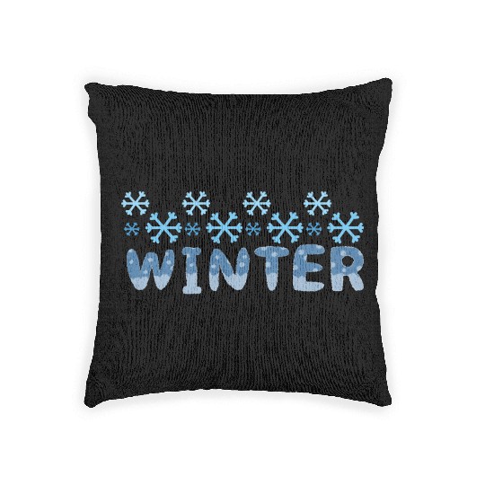 Winter snow gift Woven Pillows