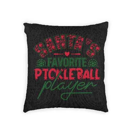 Santa's Favorite Pickleball Player Woven Pillows