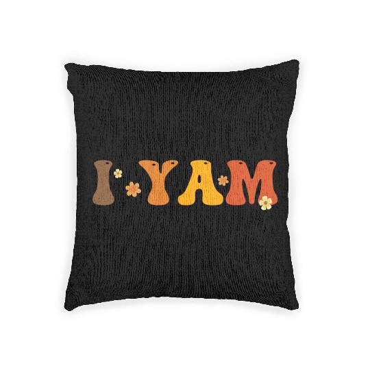 Sweet Potato I Yam Groovy Flower Woven Pillows