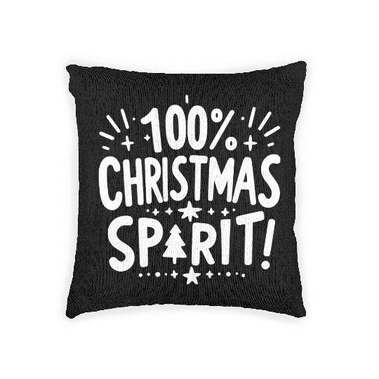 100% Christmas Spirit Woven Pillows