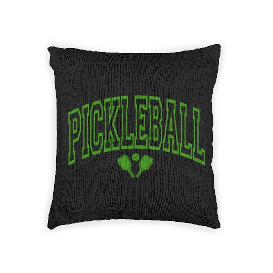 Arch Style Pickleball design in Green Woven Pillows