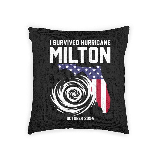 I survived Hurricane Milton October 2024 Florida Woven Pillows