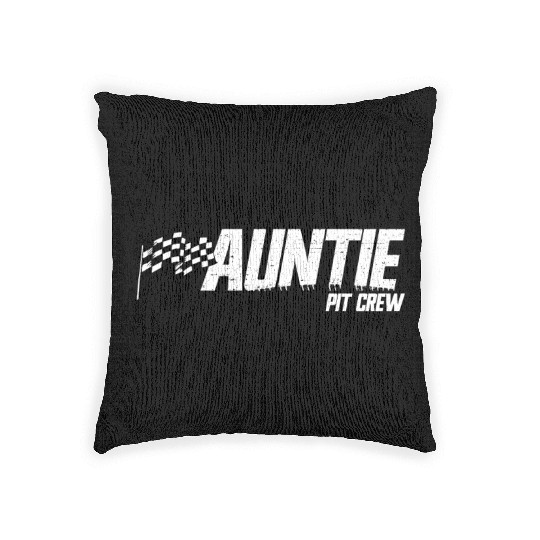 Pit Crew Auntie Race Birthday Family Racing Auntie Woven Pillows