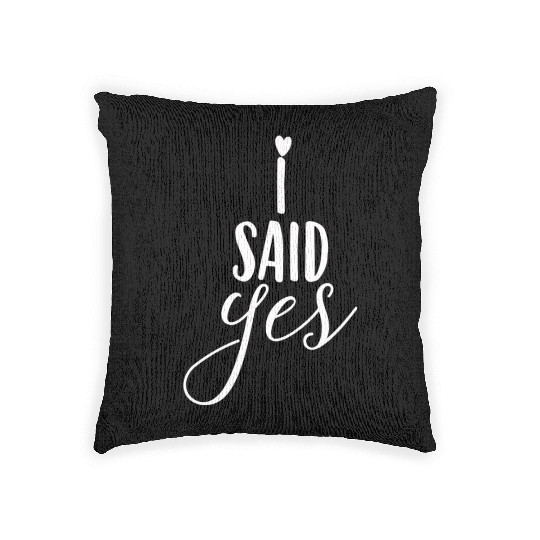 Bride Said Yes Wedding Engagement Bachelorette Woven Pillows