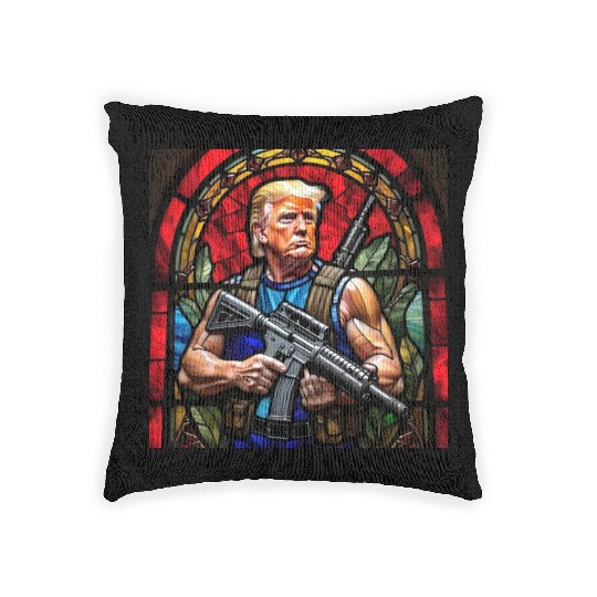 Trump the Commando Woven Pillows