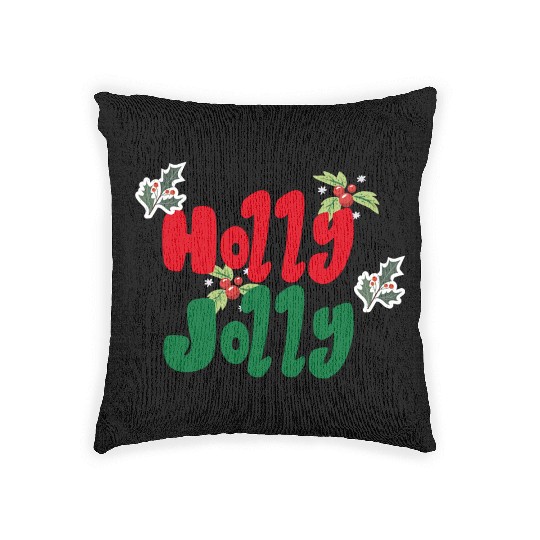 holly jolly Christmas Woven Pillows