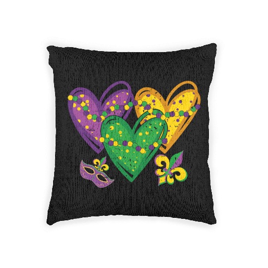 Heart Festival Parade Mardi Gras Woven Pillows