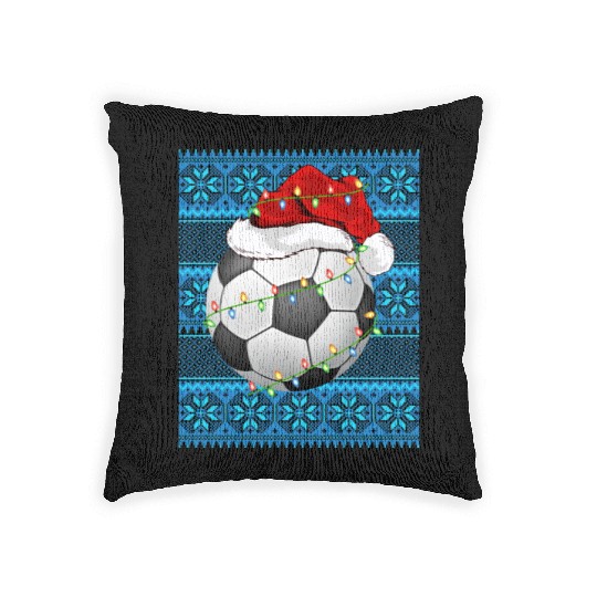 Football Christmas Lights Woven Pillows