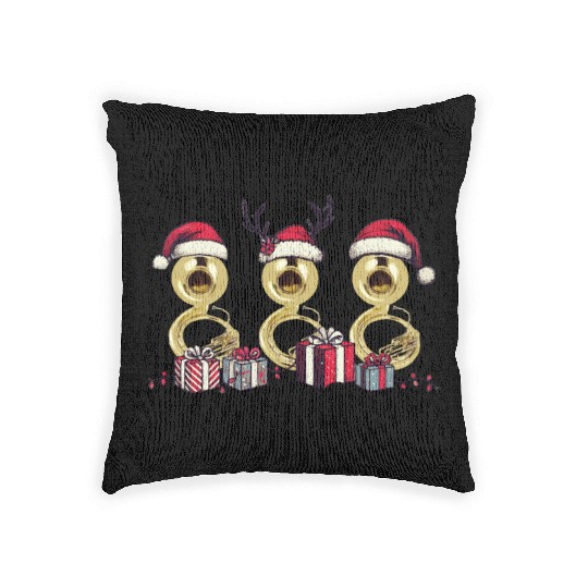 Sousaphone Christmas Orchestra Brass Band Woven Pillows