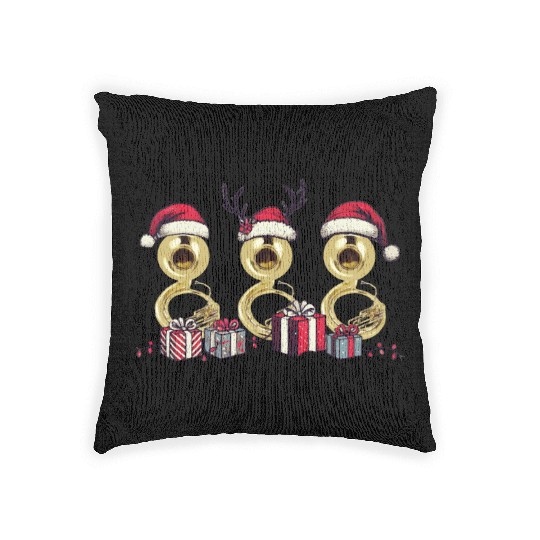 Sousaphone Christmas Orchestra Brass Band Woven Pillows