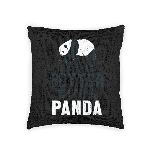 Life is Better with a Panda Panda Bear Friend Woven Pillows