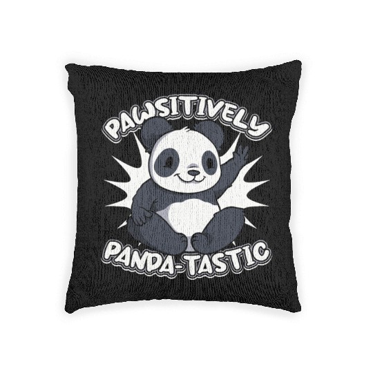 Pawsitively Panda-Tastic Panda Bear Friend Lover Woven Pillows