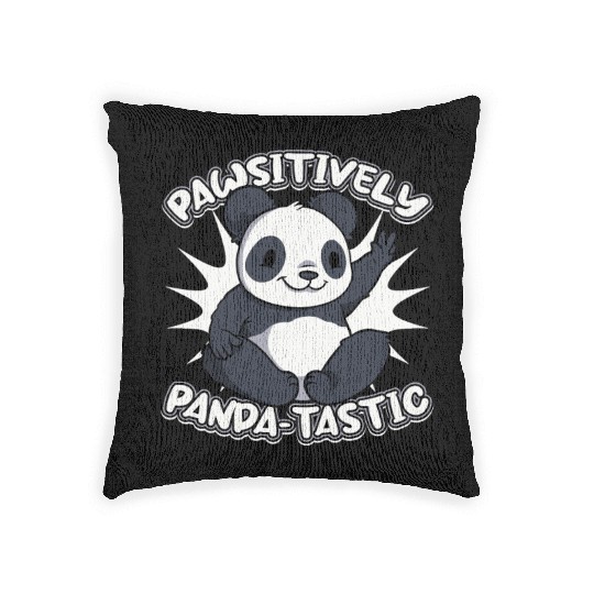 Pawsitively Panda-Tastic Panda Bear Friend Lover Woven Pillows