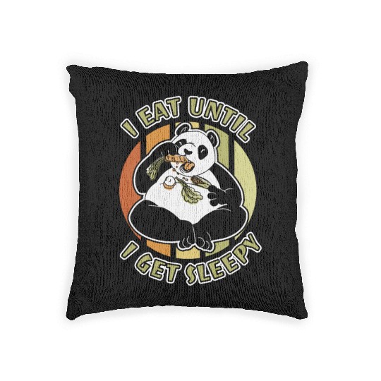 I Eat Until I Get Sleepy Panda Bear Friend Giant Woven Pillows