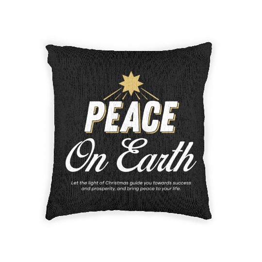 PEACE ON EARTH Design Chirstmas Woven Pillows