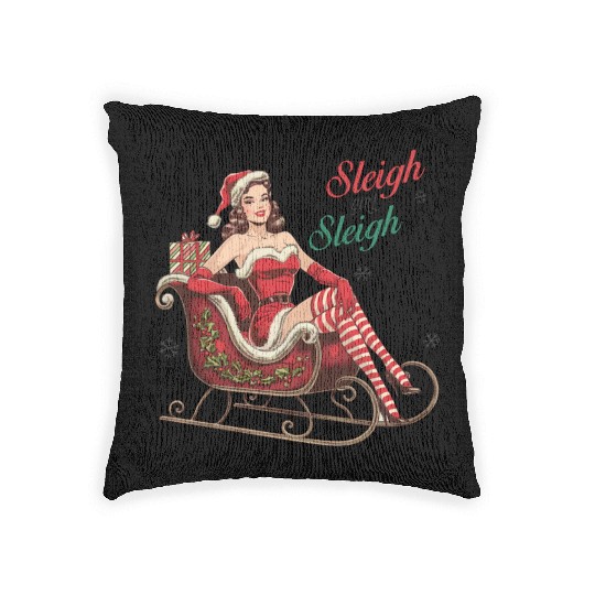 Santa Christmas, Christmas Retro Woven Pillows