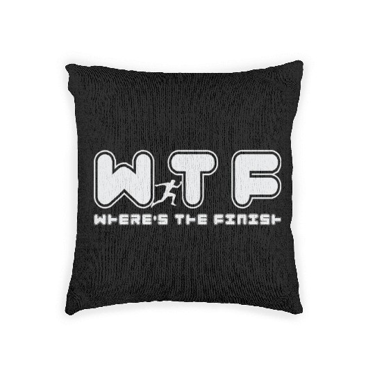 Wtf Wheres The Finish Funny Running Woven Pillows