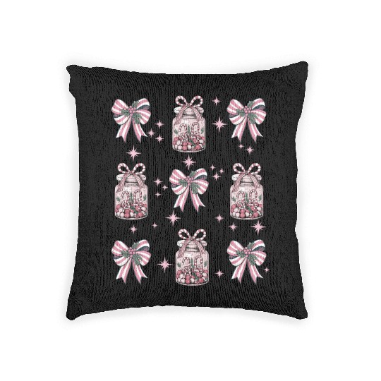 Christmas Coquette Bow, Merry Christmas Woven Pillows