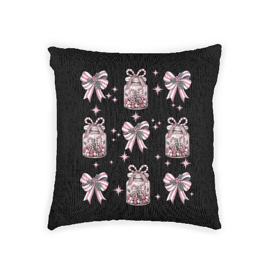 Christmas Coquette Bow, Merry Christmas Woven Pillows