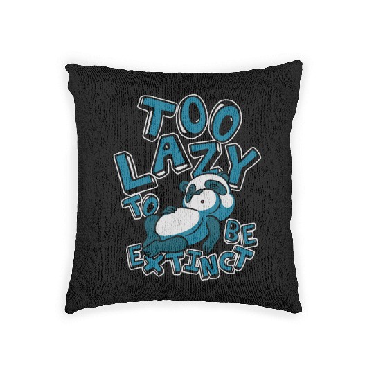 Too Lazy To Be Extinct Panda Bear Friend Giant Woven Pillows