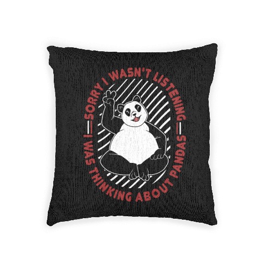 Was Thinking About Pandas Panda Bear Friend Giant Woven Pillows