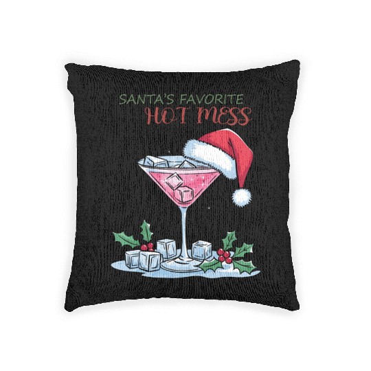 Santa Favorite Hot Mess, Merry Christmas Woven Pillows