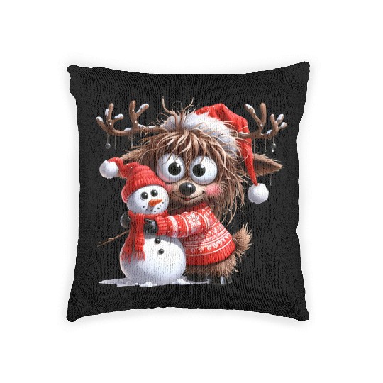 Christmas Merry Christmas For Gift Reindeer Woven Pillows