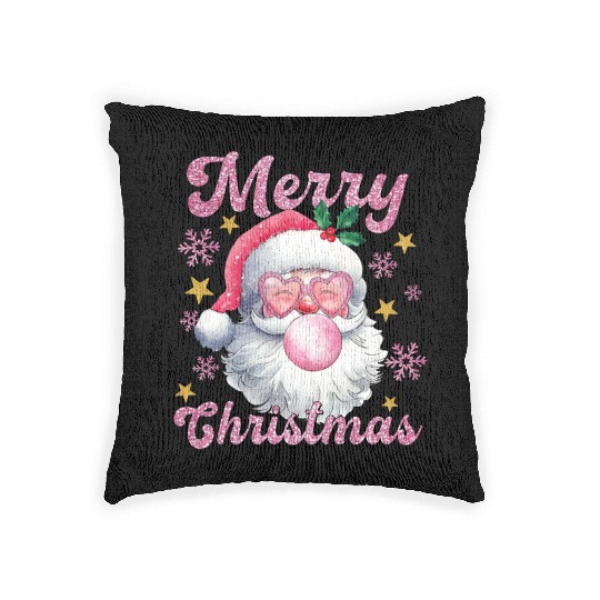 Merry Christmas, Christmas Vingtage, Preppy Santa Woven Pillows