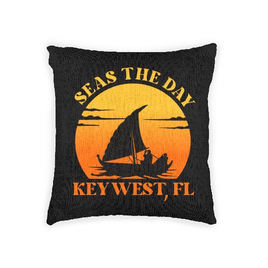 Sunshine-State Florida SEAS DAY KEY-WEST, FL Woven Pillows