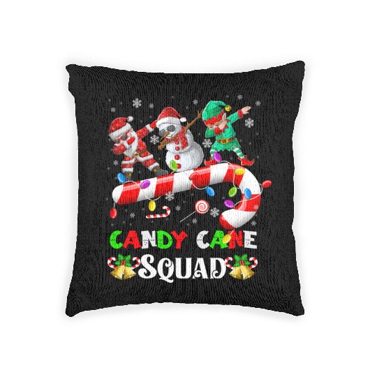 Dabbing Santa Elf Snowman Candy Cane Christmas Woven Pillows