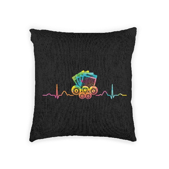 Bingo Cards Heartbeat EKG Bingo Woven Pillows